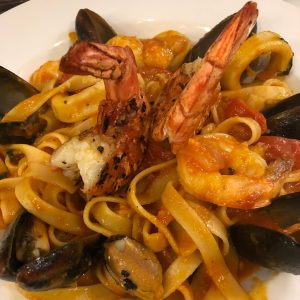 Fettuccine with seafood