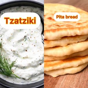 Pita bread and tzatziki sauce